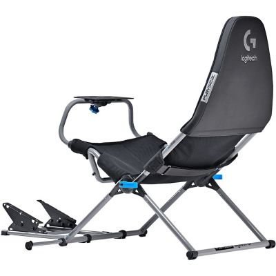 Image showing  Challenge X Lightweight Carbon Quality Steel Logitech G Edition Foldable Racing Simulator Cockpit in Black