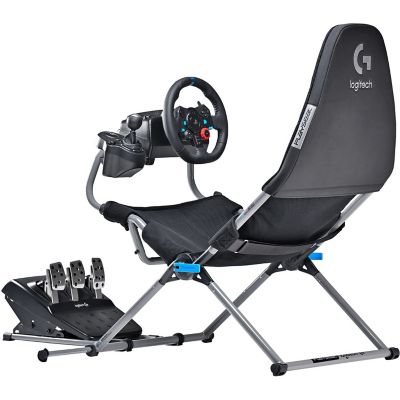 Image showing 5 th PlaySeat Challenge X Lightweight Carbon Quality Steel Logitech G Edition Foldable Racing Simulator Cockpit in Black