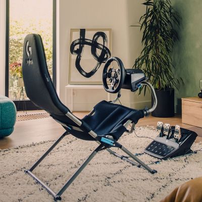 Image showing 7 th PlaySeat Challenge X Lightweight Carbon Quality Steel Logitech G Edition Foldable Racing Simulator Cockpit in Black