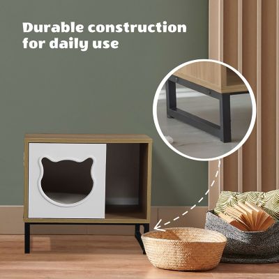 Image showing  Indoor Cat House with Bed and Side Table