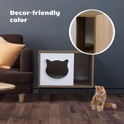 Image showing  Indoor Cat House with Bed and Side Table