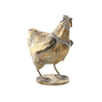 Image showing  Metal Patina Chicken Decorative Garden Sculpture