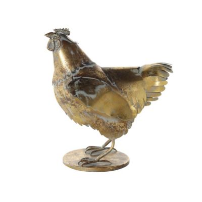 Image showing  Metal Patina Chicken Decorative Garden Sculpture
