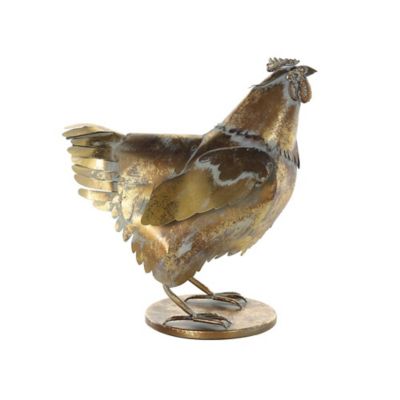 Image showing  Metal Patina Chicken Decorative Garden Sculpture