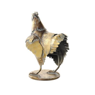 Image showing  Metal Patina Chicken Decorative Garden Sculpture