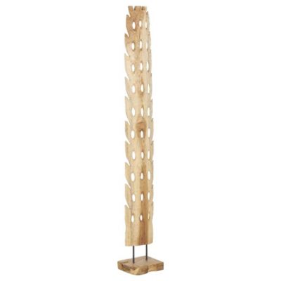 Image showing  Teak Wood Handmade Tall Floor Cutout Post Abstract Decorative Sculpture with Live Edge Base