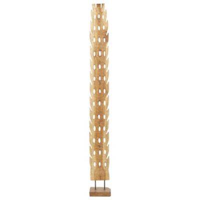 Image showing  Teak Wood Handmade Tall Floor Cutout Post Abstract Decorative Sculpture with Live Edge Base