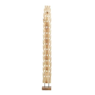 Image showing  Teak Wood Handmade Tall Floor Cutout Post Abstract Decorative Sculpture with Live Edge Base