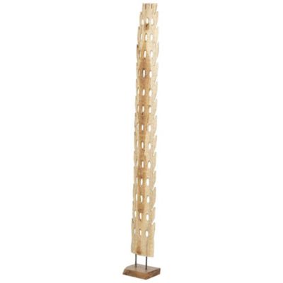 Image showing  Teak Wood Handmade Tall Floor Cutout Post Abstract Decorative Sculpture with Live Edge Base