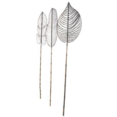Image showing  Rattan Handmade Tall Woven Leaf Stick Palm Tree Home Decor Natural Foliage with Varying Shapes, 11656