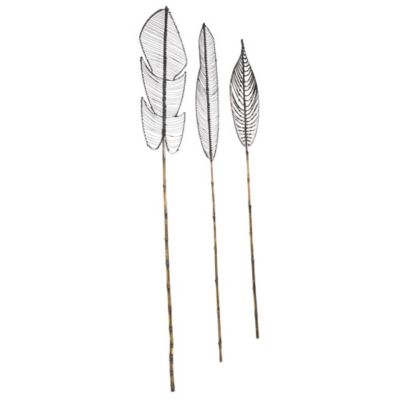 Image showing  Rattan Handmade Tall Woven Leaf Stick Palm Tree Home Decor Natural Foliage with Varying Shapes, 11656