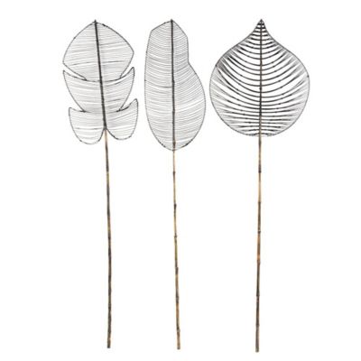 Image showing  Rattan Handmade Tall Woven Leaf Stick Palm Tree Home Decor Natural Foliage with Varying Shapes, 11656