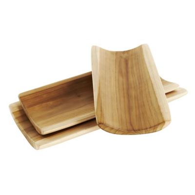 Image showing  Teak Wood Handmade Minimalistic Curved Living Room Decor Tray