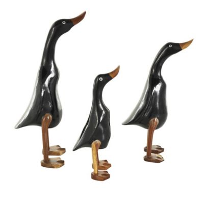 Image showing  Wood Duck Decorative Sculpture with Brown Accents