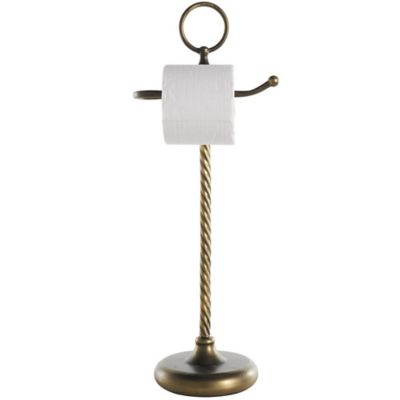 Image showing  Metal Toilet Paper Holder with Twisted Stand and Ring Top