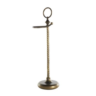 Image showing  Metal Toilet Paper Holder with Twisted Stand and Ring Top