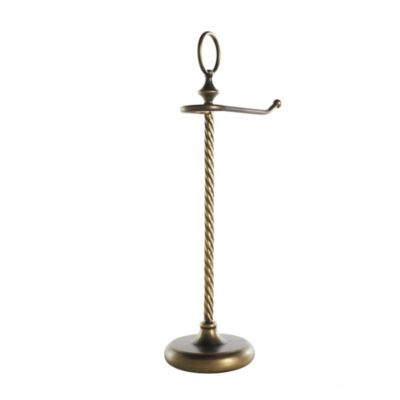 Image showing  Metal Toilet Paper Holder with Twisted Stand and Ring Top