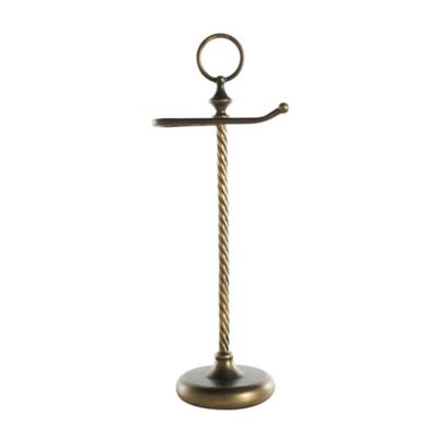 Image showing  Metal Toilet Paper Holder with Twisted Stand and Ring Top