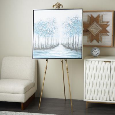 Harper & Willow Metal Large Foldable 2 Tier Display Easel with Scroll Finial