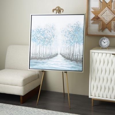 Harper & Willow Metal Large Foldable 2 Tier Display Easel with Scroll Finial