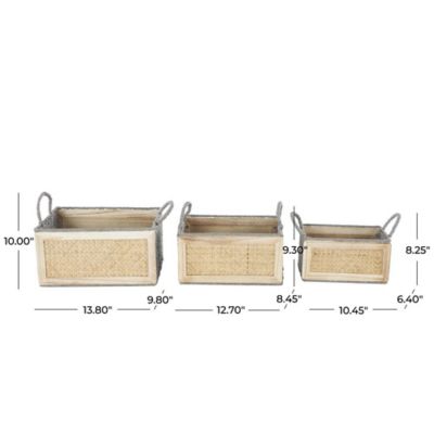 Image showing  Natural Rattan Decorative and Functional Storage Basket Set