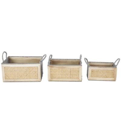 Image showing  Natural Rattan Decorative and Functional Storage Basket Set