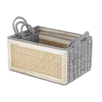 Image showing  Natural Rattan Decorative and Functional Storage Basket Set