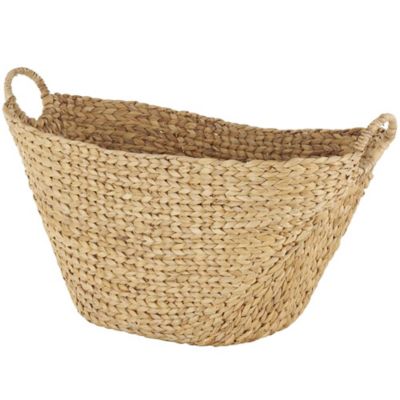 Image showing  Seagrass Handmade Large Woven Decorative and Functional Storage Basket with Ring Handles