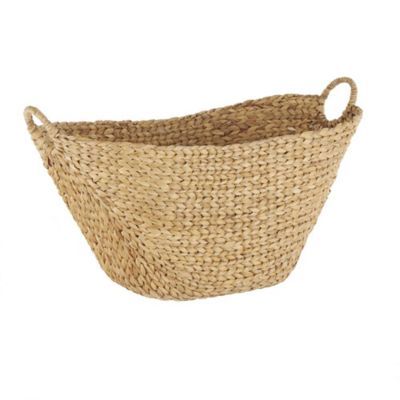 Image showing  Seagrass Handmade Large Woven Decorative and Functional Storage Basket with Ring Handles