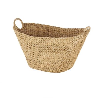 Image showing  Seagrass Handmade Large Woven Decorative and Functional Storage Basket with Ring Handles