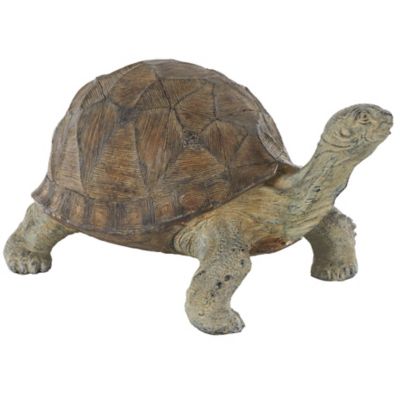 Image showing  Resin Distressed Textured Turtle Indoor Outdoor Garden Sculpture with Patterned Shell