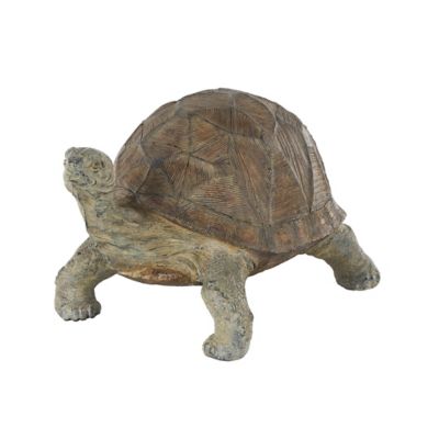 Image showing  Resin Distressed Textured Turtle Indoor Outdoor Garden Sculpture with Patterned Shell