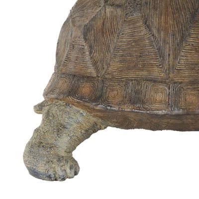 Image showing  Resin Distressed Textured Turtle Indoor Outdoor Garden Sculpture with Patterned Shell