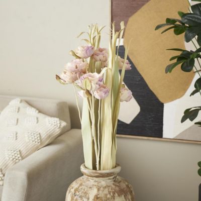 Harper & Willow Dried Plant Tall Home Decor Natural Foliage with Pink Petals