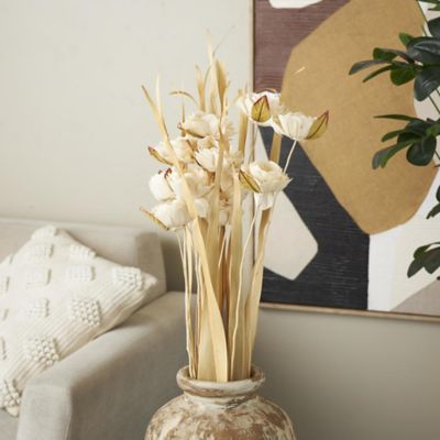 Harper & Willow Dried Plant Tall Home Decor Natural Foliage with Flower Petals and Leaves