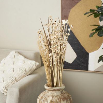 Harper & Willow Dried Plant Tall Floral Bouquet Home Decor Natural Foliage with Brown Stems, 15402