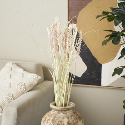 Harper & Willow Dried Plant Tall Floral Bouquet Home Decor Natural Foliage with Cream Stems, 15404
