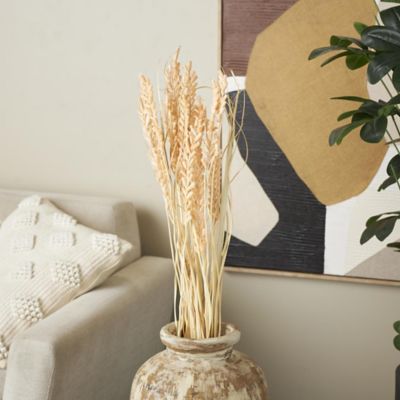 Harper & Willow Dried Plant Tall Floral Bouquet Home Decor Natural Foliage with Cream Stems, 15405