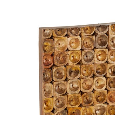 Image showing  Mango Wood Handmade Stacked Tree Trunks Abstract Home Wall Decor, 15667