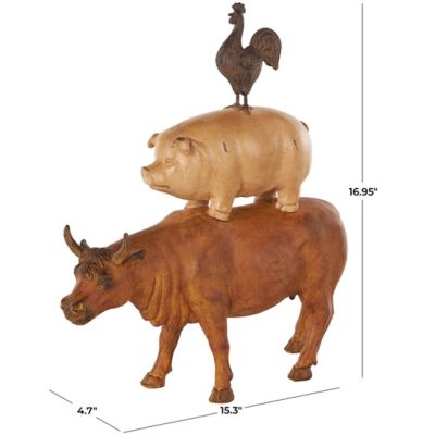 Image showing  Resin Stacked Farm Animals Decorative Sculpture