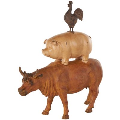 Image showing  Resin Stacked Farm Animals Decorative Sculpture