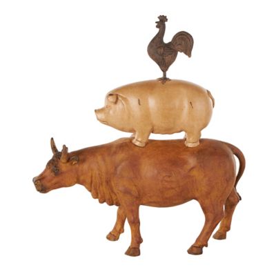 Image showing  Resin Stacked Farm Animals Decorative Sculpture