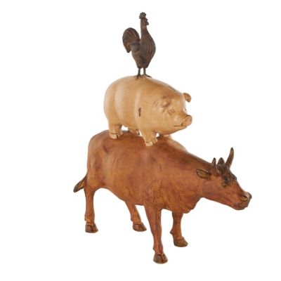 Image showing  Resin Stacked Farm Animals Decorative Sculpture