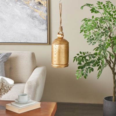 Harper & Willow Metal Indoor Outdoor Decorative Bell with Jute Hanging Rope, 17726