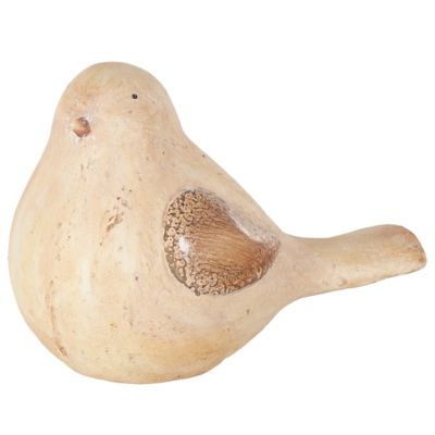 Image showing  Magnesium Oxide Sitting Bird Decorative Garden Sculpture with Brown Accents