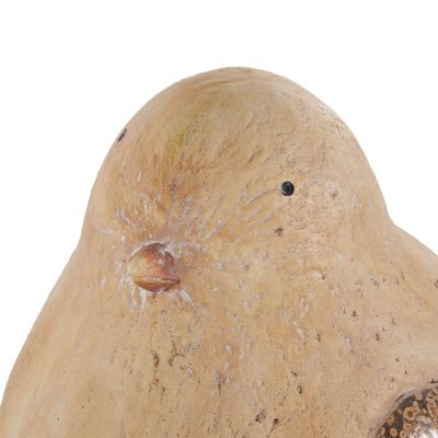 Image showing  Magnesium Oxide Sitting Bird Decorative Garden Sculpture with Brown Accents