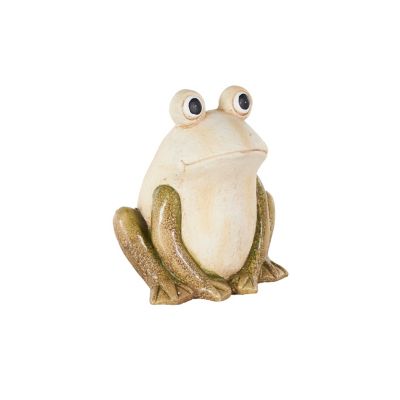 Image showing  Magnesium Oxide Sitting Frog Decorative Garden Sculpture with Brown and Green Accents