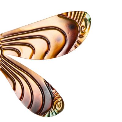 Image showing 5 th Harper & Willow Stainless Steel Metal Indoor Outdoor Dragonfly Home Wall Decor with Brown Wings