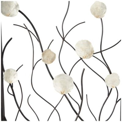 Image showing  Metal Floral Home Wall Decor with Capiz Accents