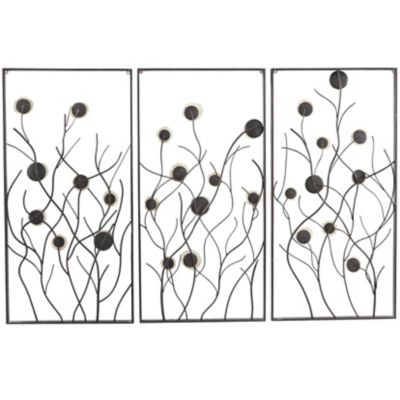 Image showing  Metal Floral Home Wall Decor with Capiz Accents